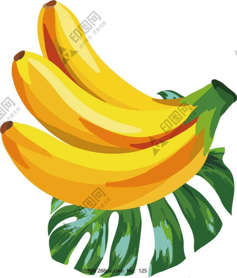 手绘热带水果香蕉素材