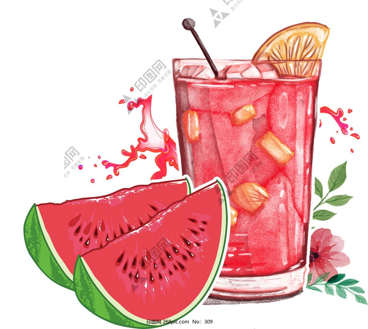 夏季促銷鮮榨西瓜汁夏季飲料美食
