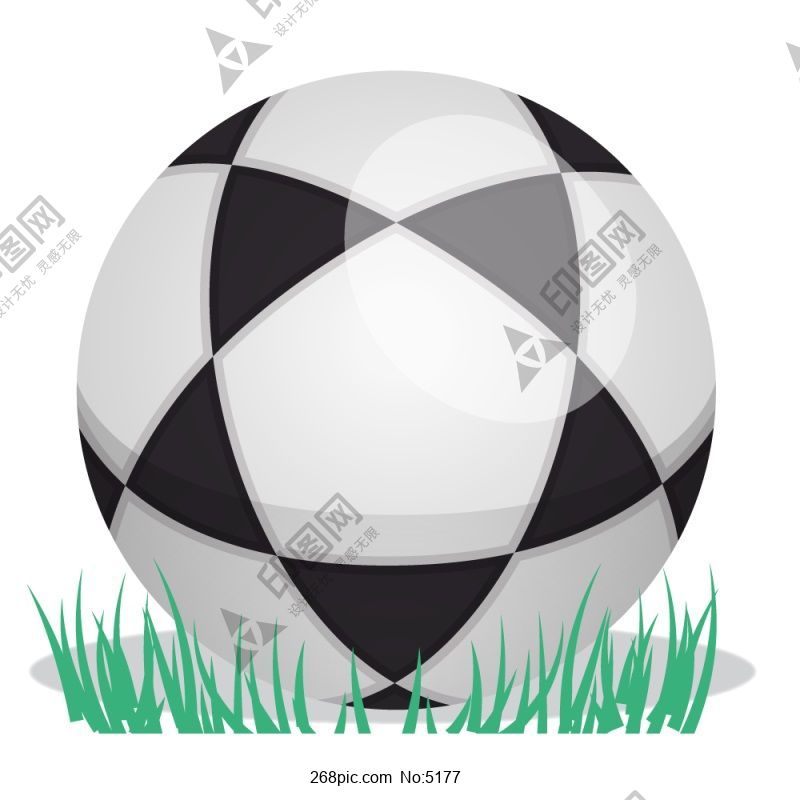 卡通足球球类运动飞行足球图案矢量