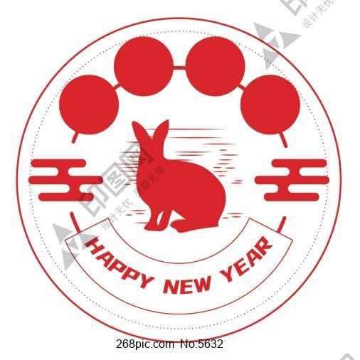 兔年印章矢量素材