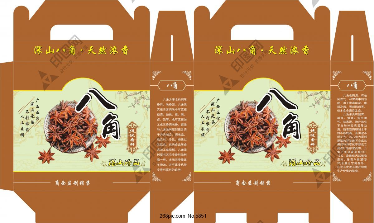 八角包裝展開圖