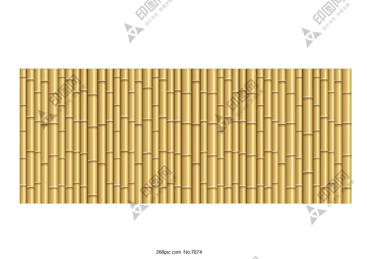 一排整齐的金色的竹子