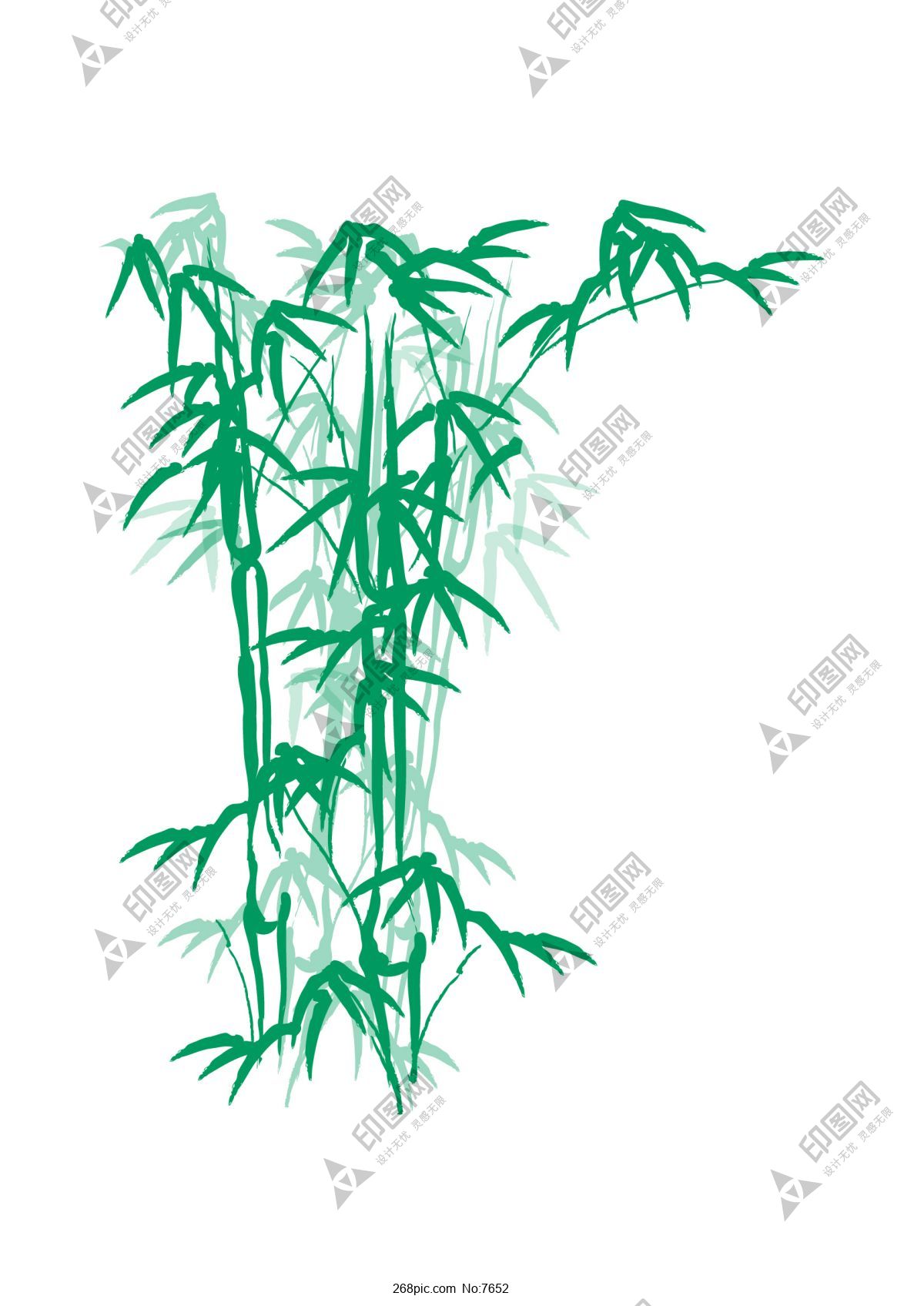 一大片的竹子带几片竹叶卡通