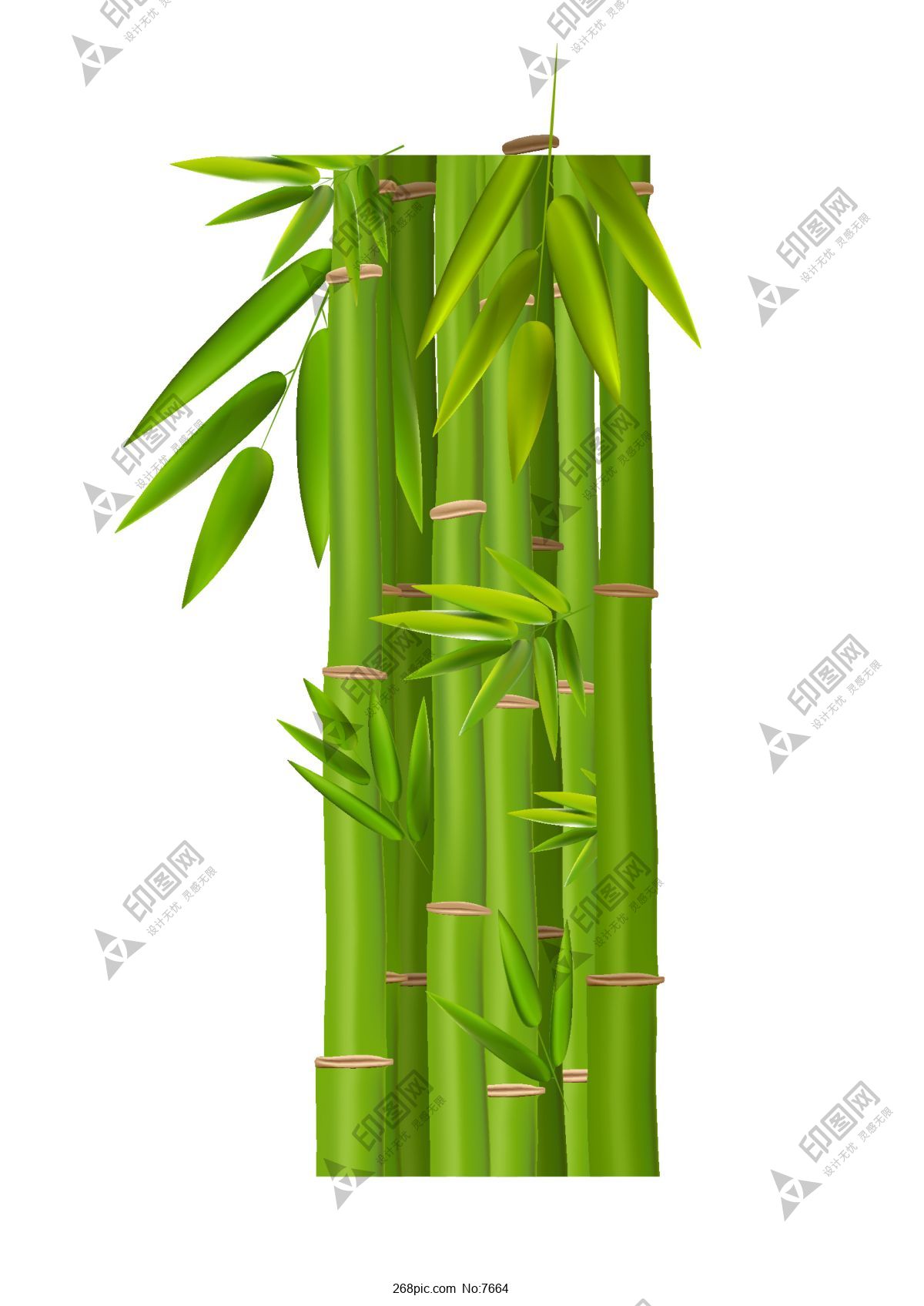 绿色卡通竹子