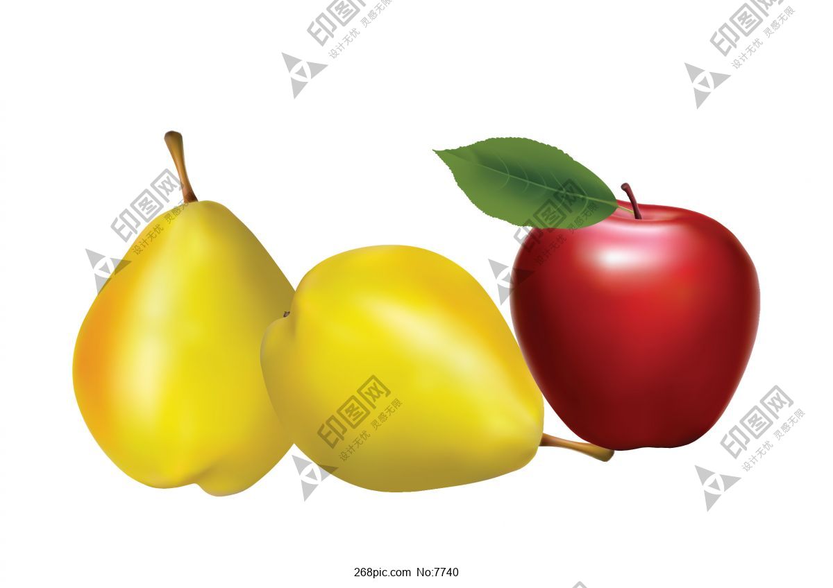 苹果梨水果海报矢量素材