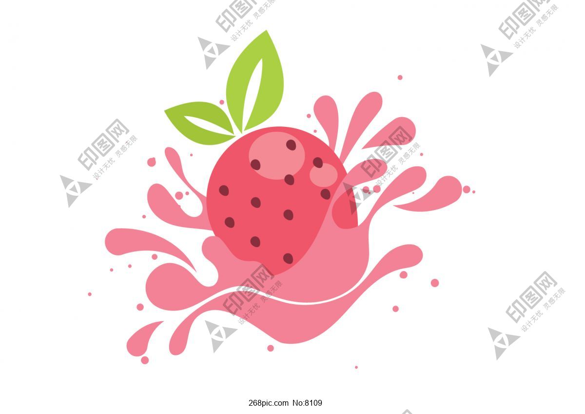 粉红可爱草莓果汁