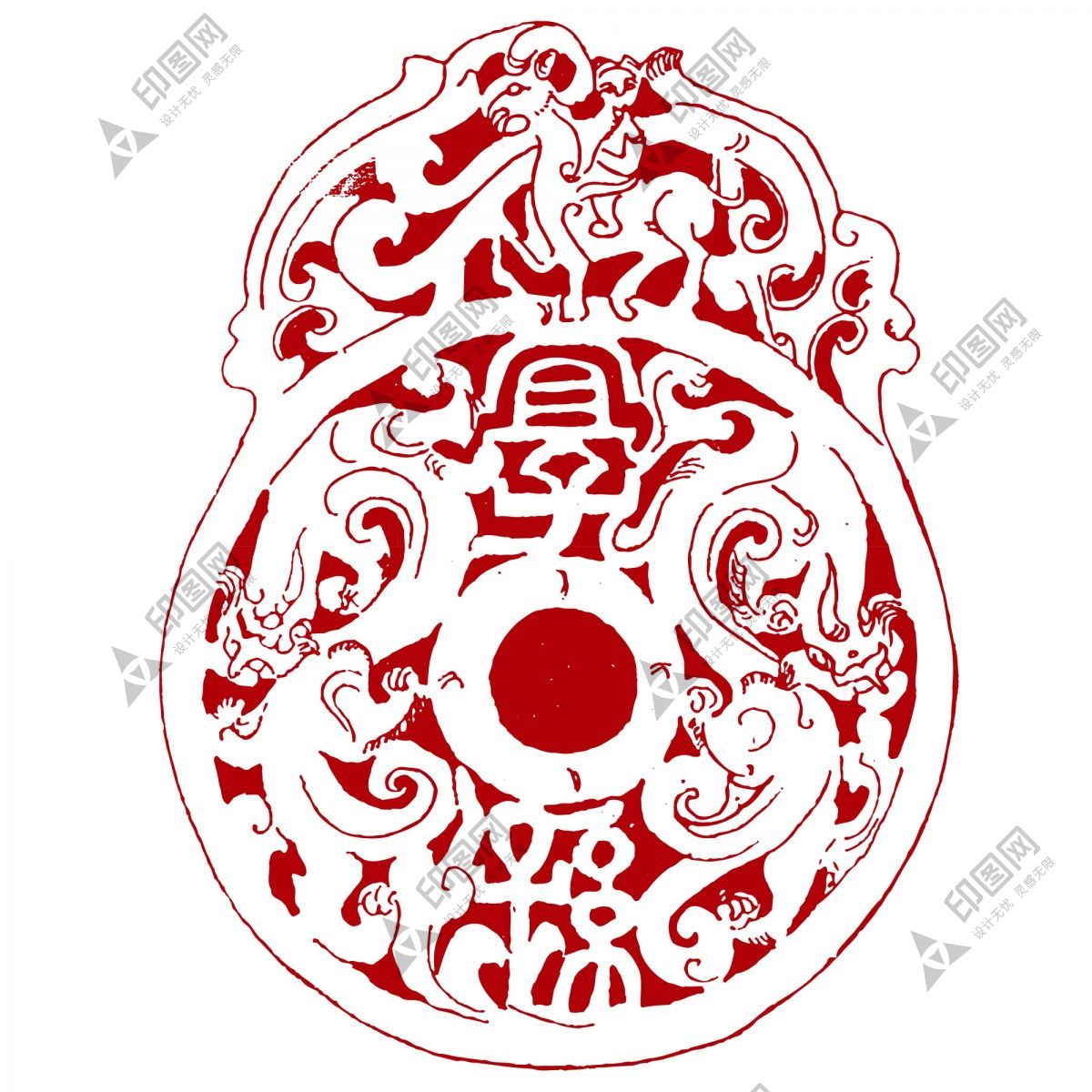 免扣古風花朵圖騰