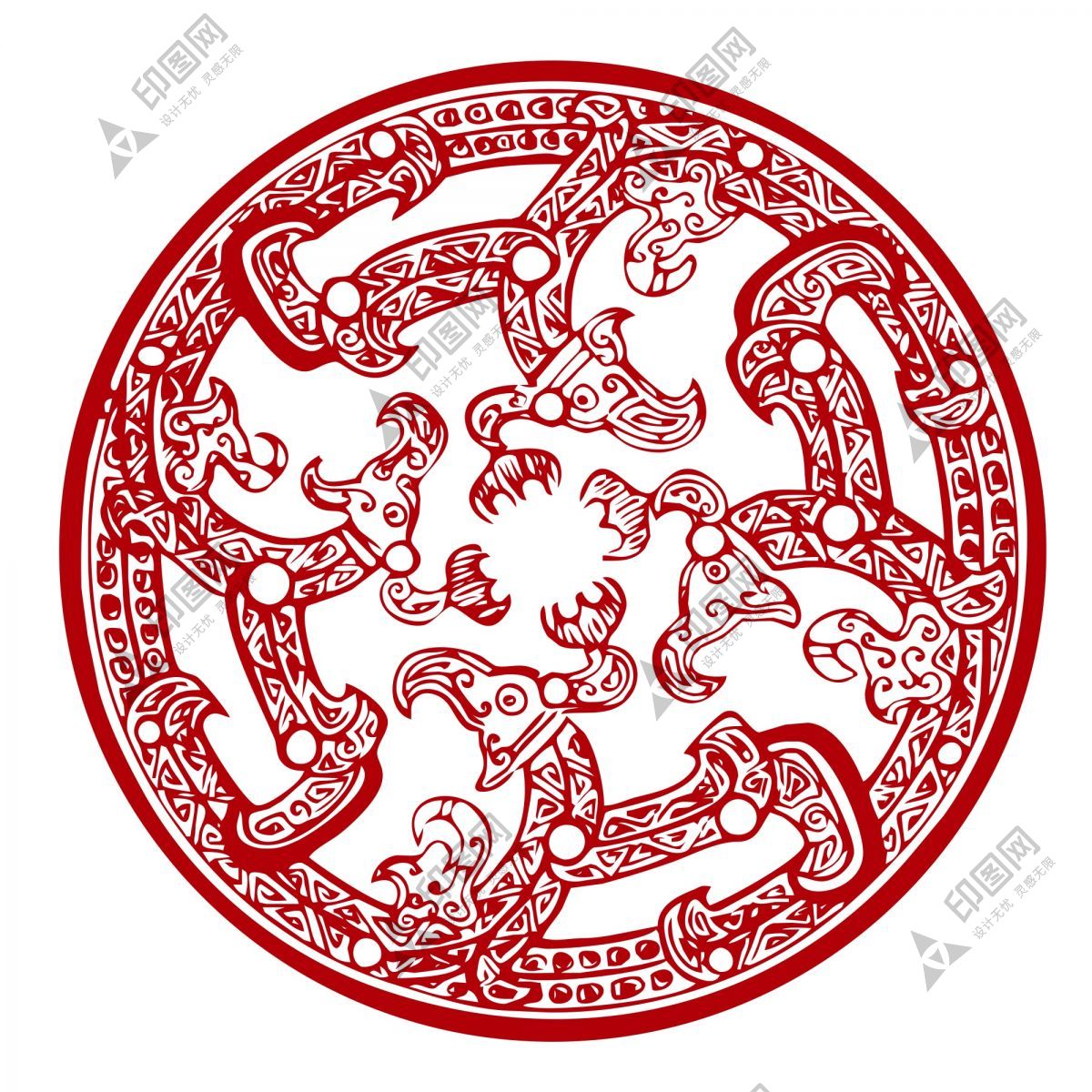 免扣古風(fēng)花朵圖騰