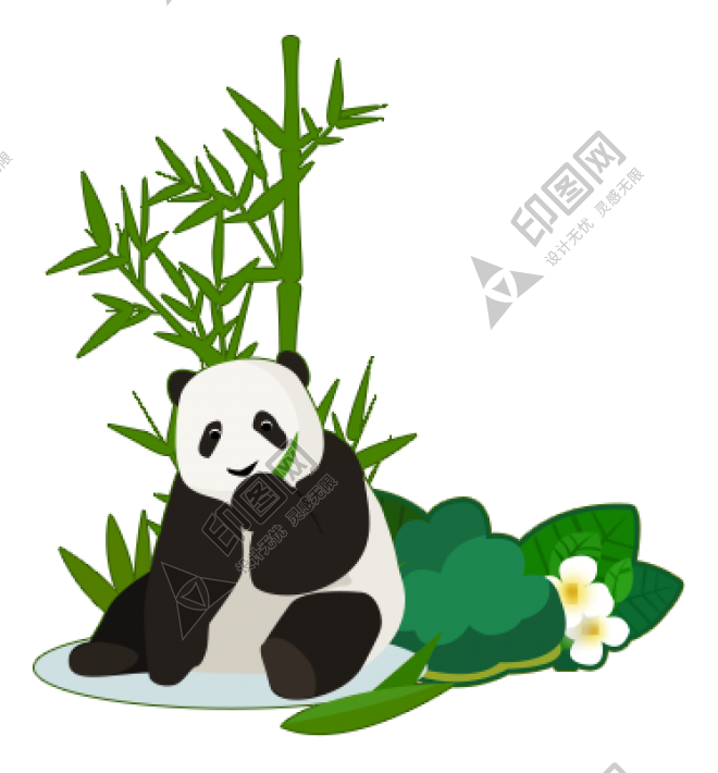动物_1388绿色竹子大熊猫