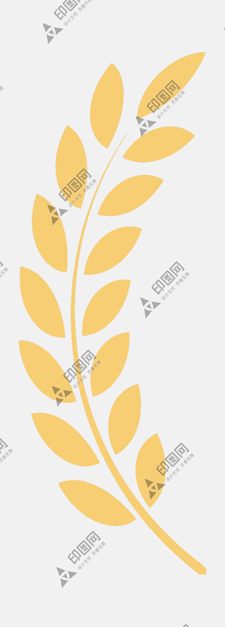 左桂冠榮譽(yù)獎(jiǎng)項(xiàng)圖標(biāo)金色 麥子
