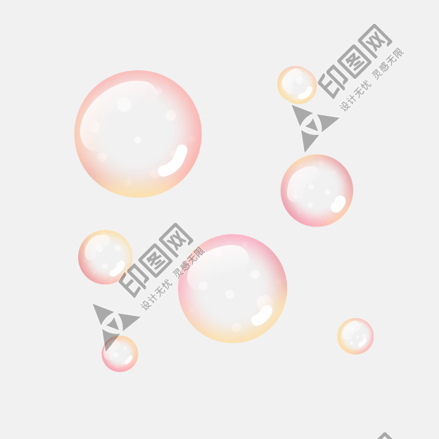 彩色泡泡插圖素材透明氣泡肥皂水泡元素