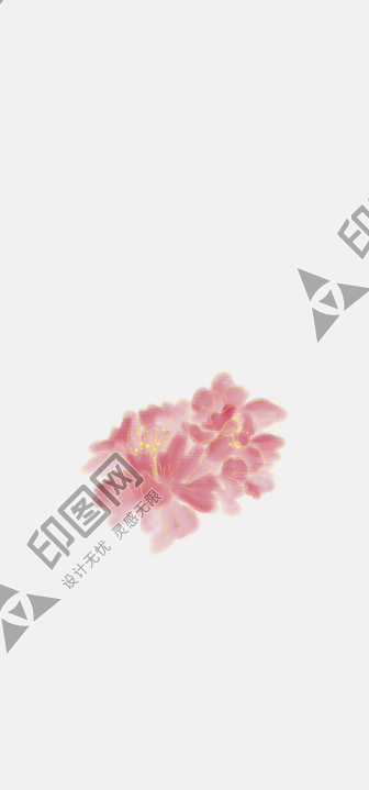 牡丹花卉png素材手繪