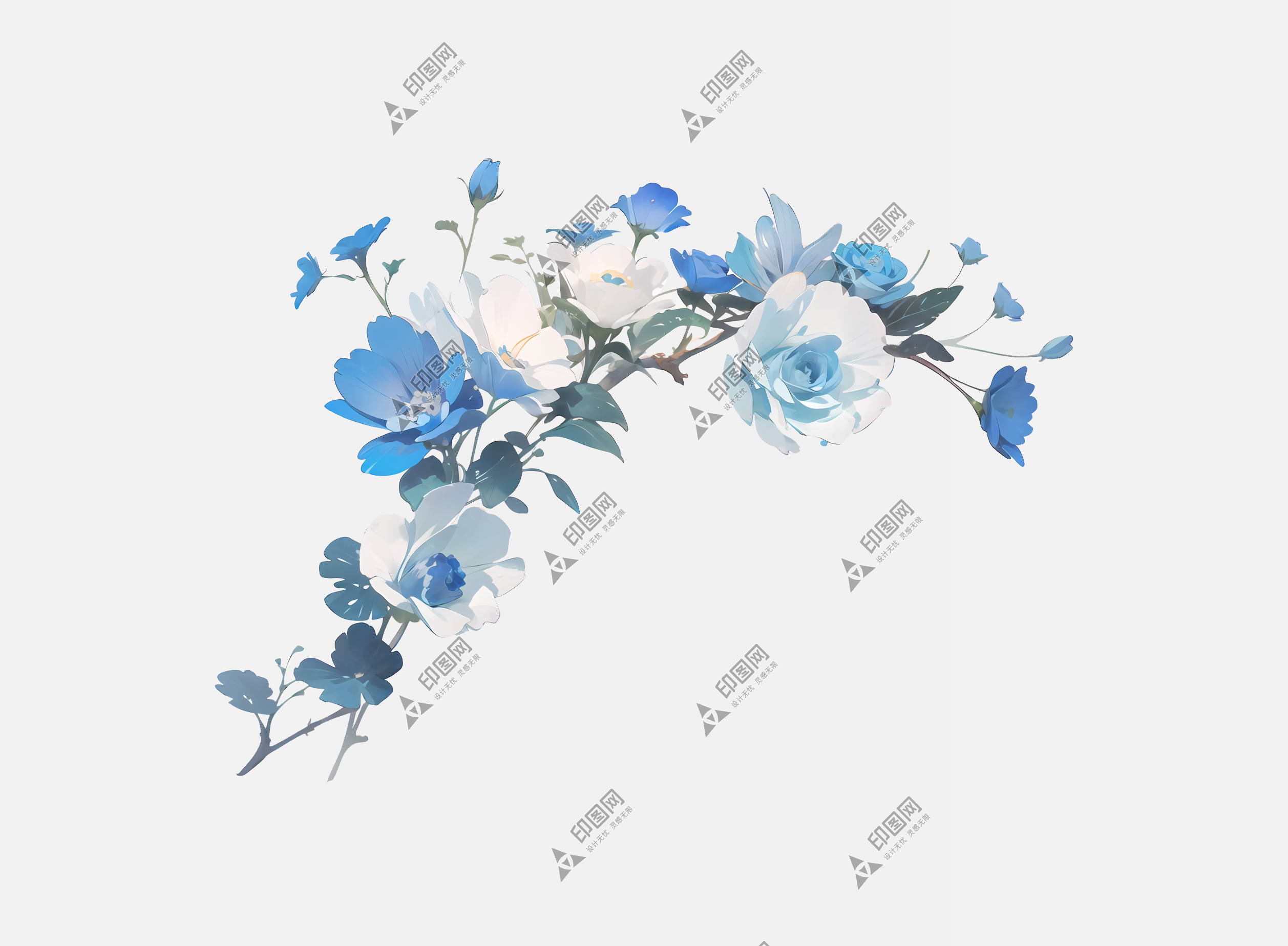 藍色花朵素材