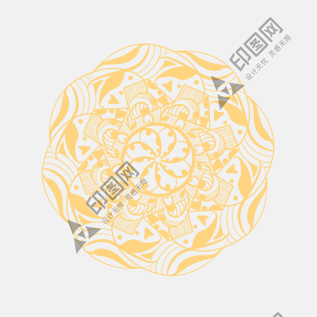 歐式復(fù)雜圓形花紋裝飾