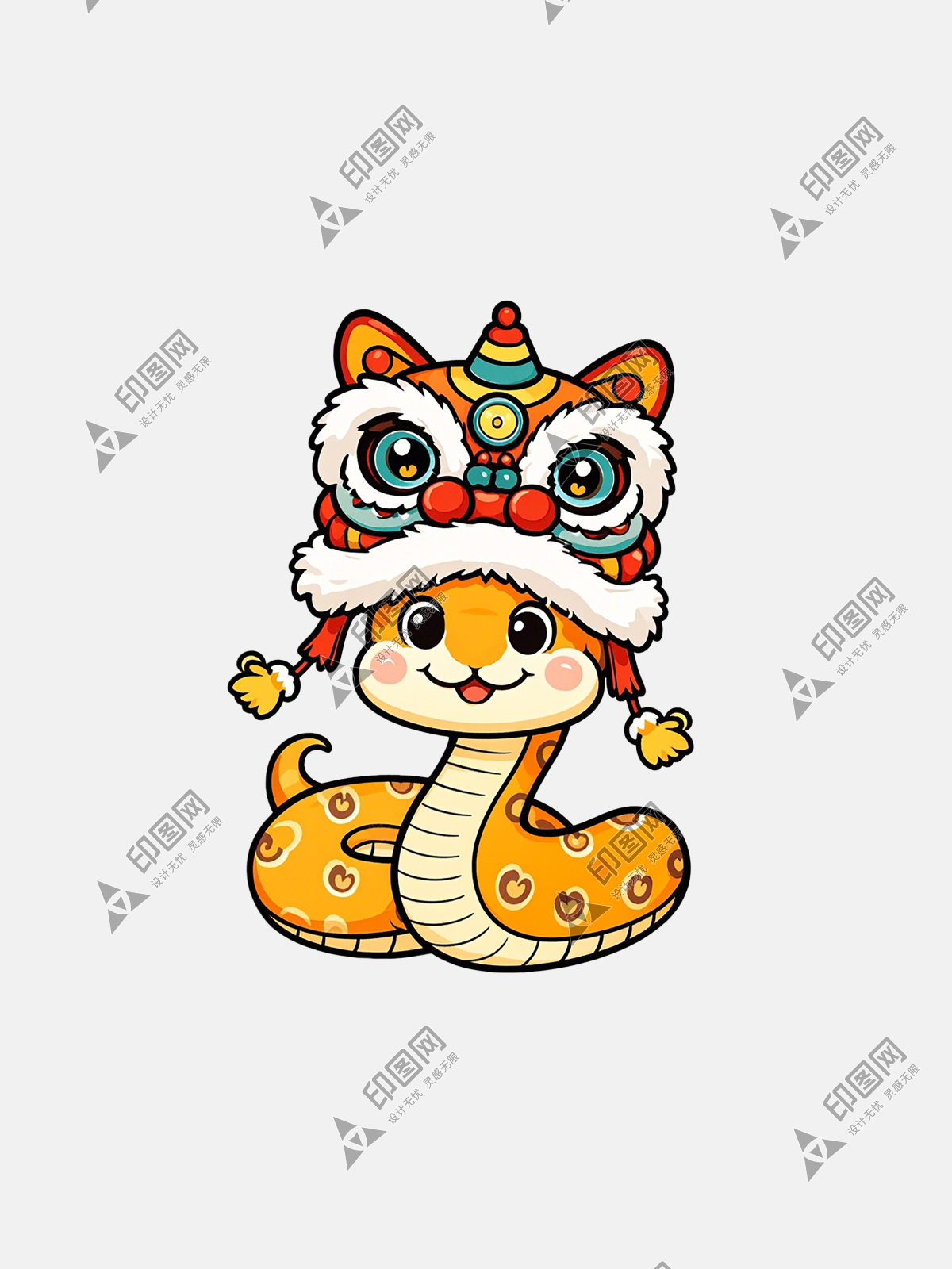 簡約2025蛇年新年卡通蛇素材圖