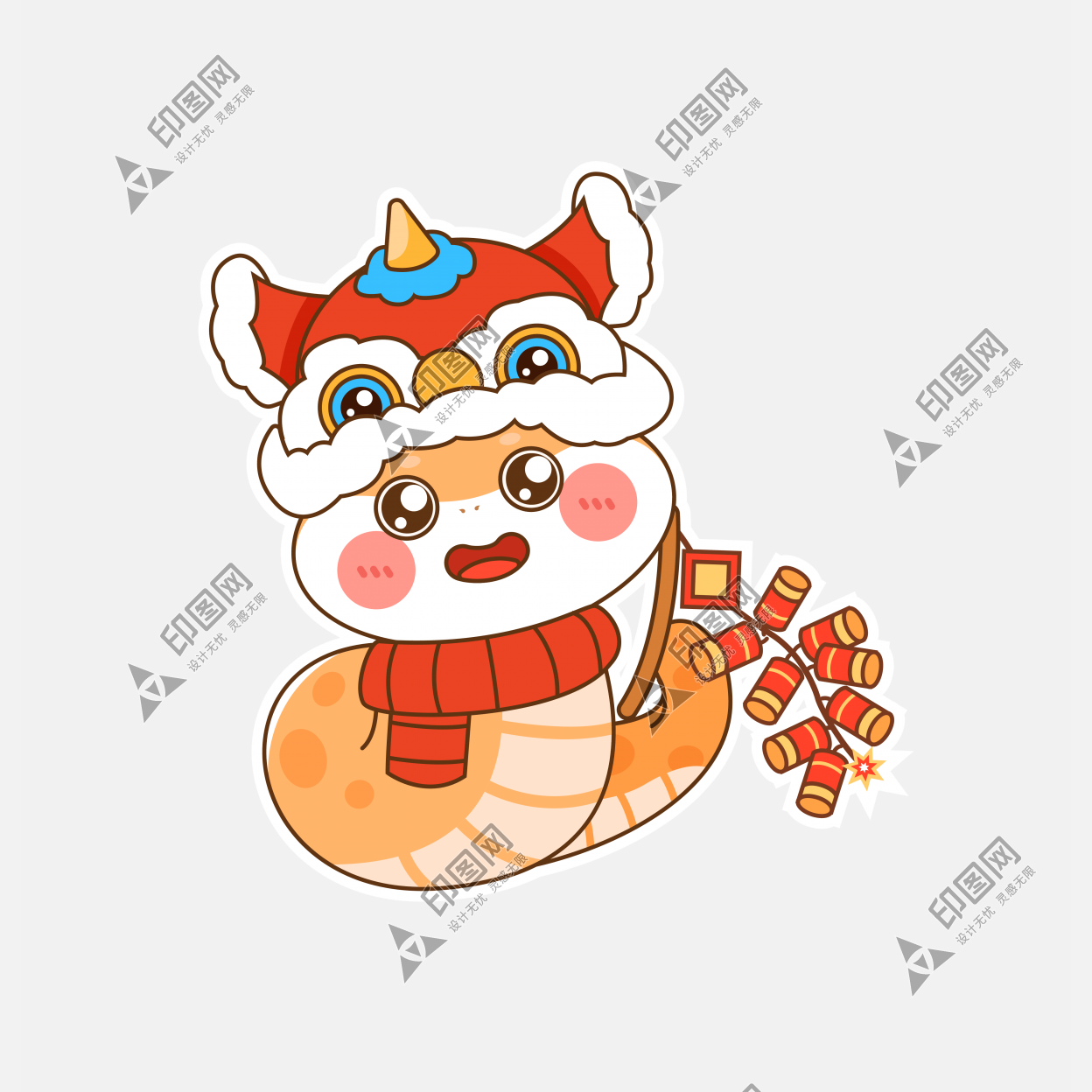 蛇年春節可愛感Q版蛇元素