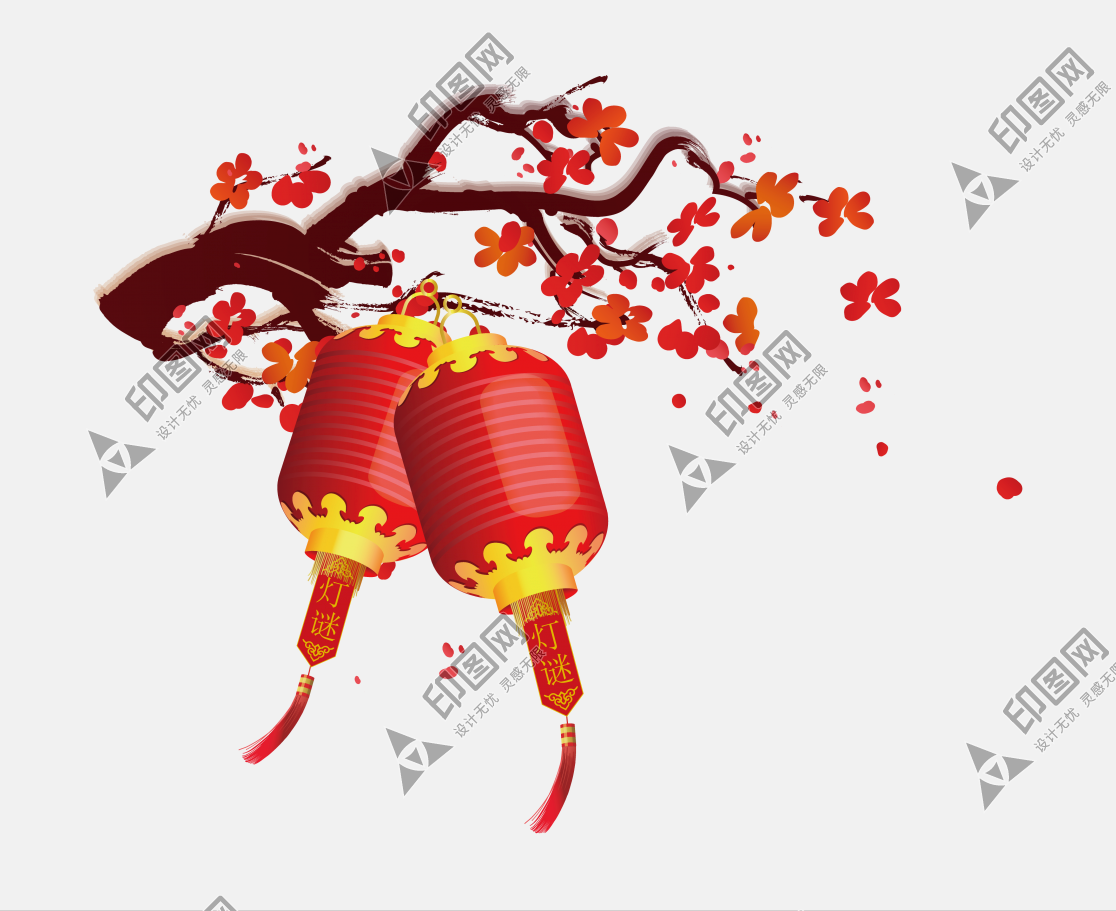 梅花燈籠矢量素材圖片logo