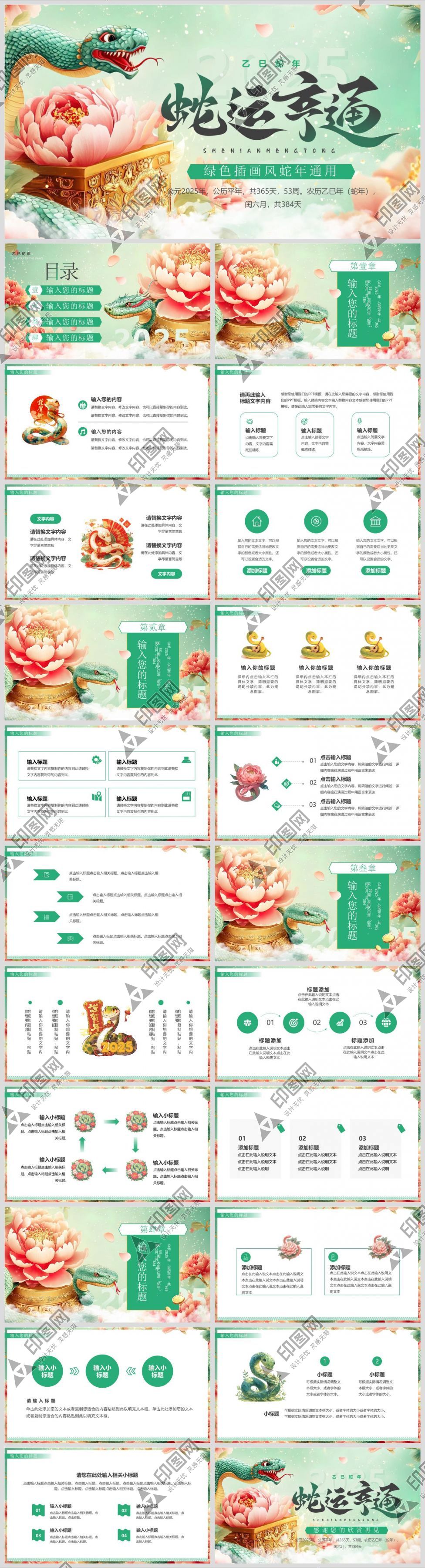 2025工作總結PPT素材模板
