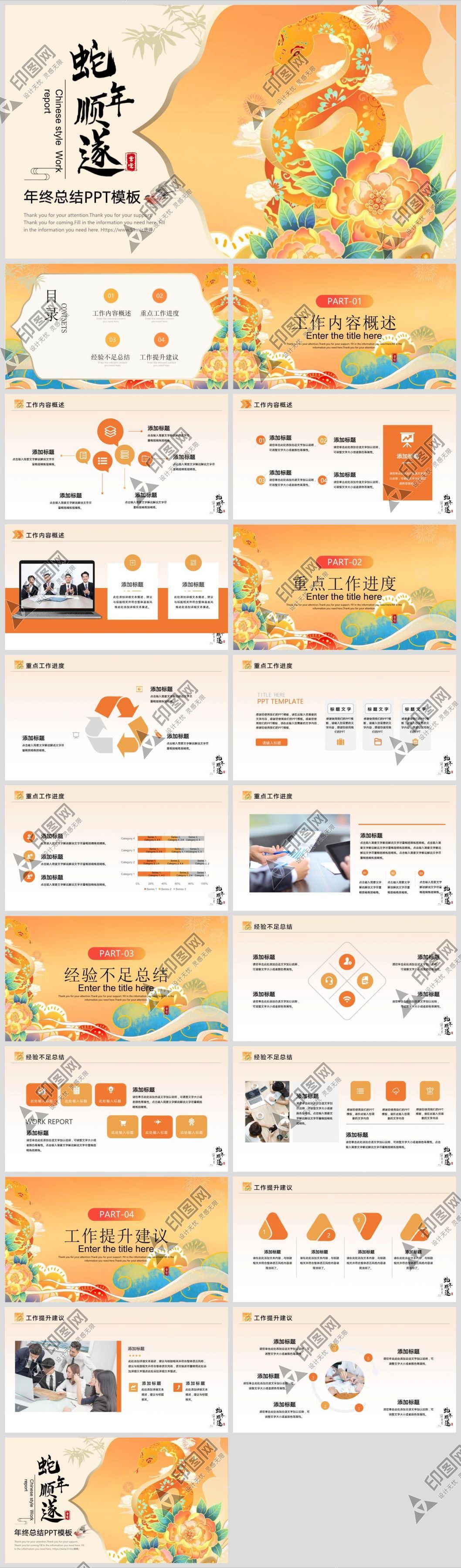 2025工作總結PPT素材模板