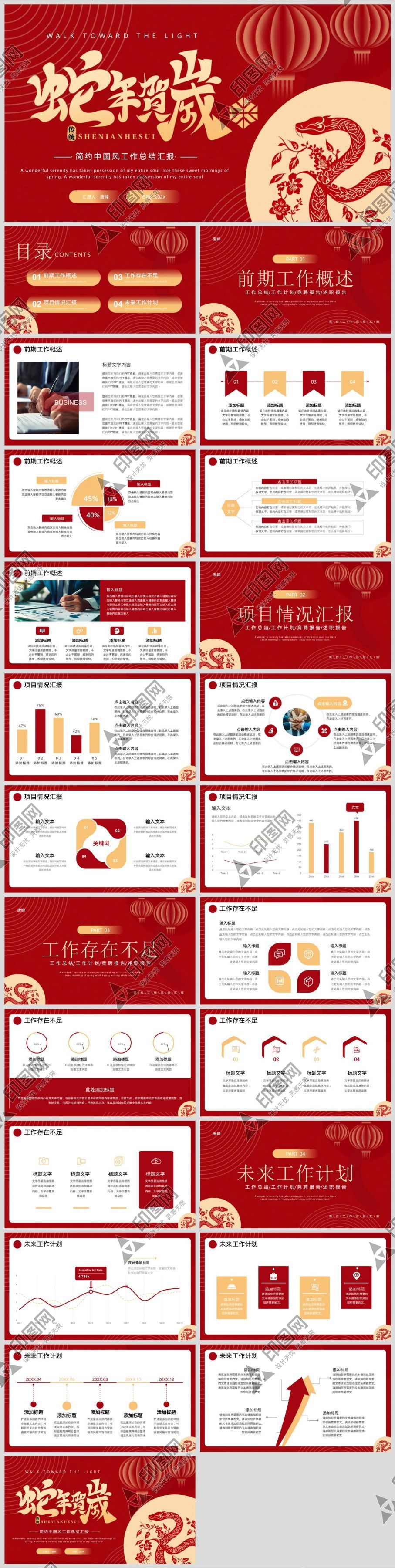2025工作總結PPT素材模板