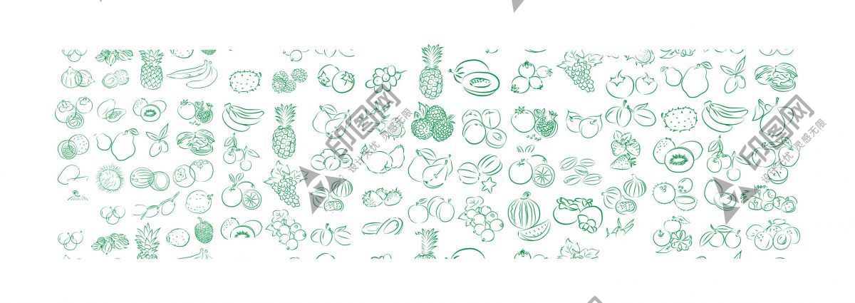 水果素描矢量