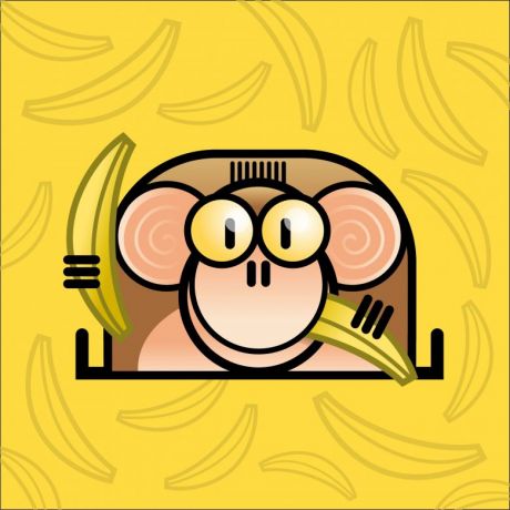 香蕉猴子矢量素材