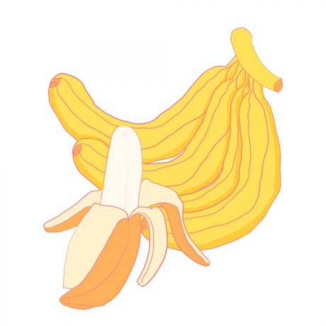 卡通黄色香蕉插画