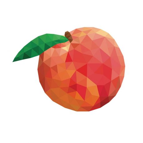 低多边形几何矢量水果桃子素材
