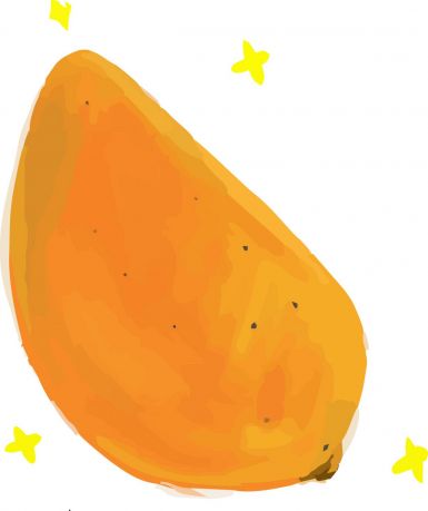 手绘黄色芒果