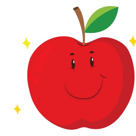 卡通红色笑脸苹果