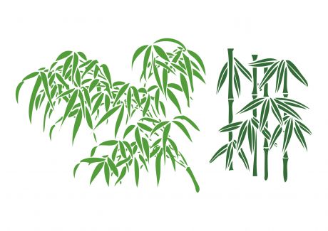 矢量绿色竹子