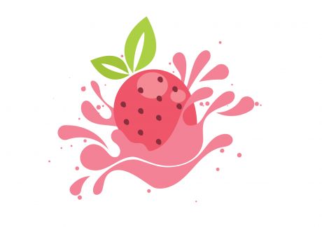 粉红可爱草莓果汁