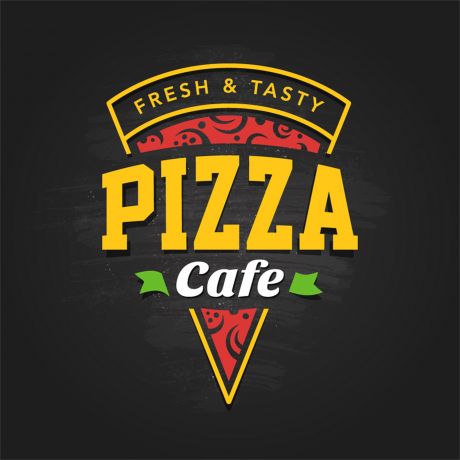 披萨咖啡店标志