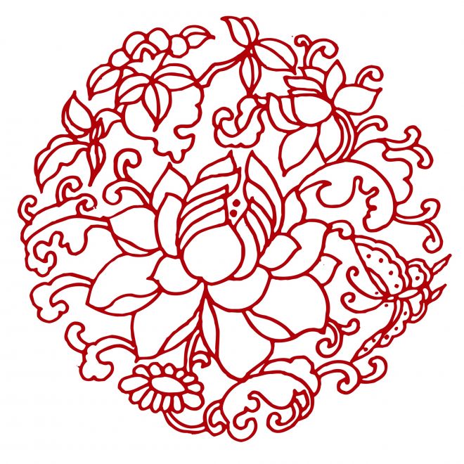 免扣古風花朵圖騰