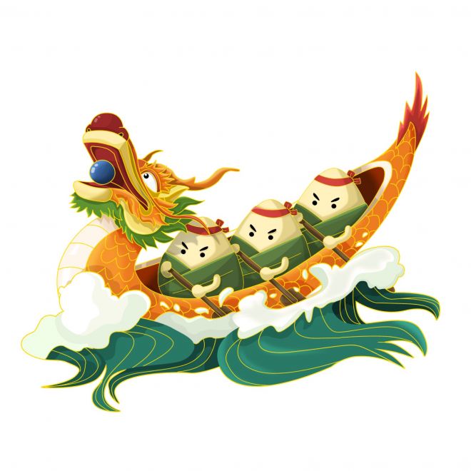 端午节国潮中国风划龙舟粽子