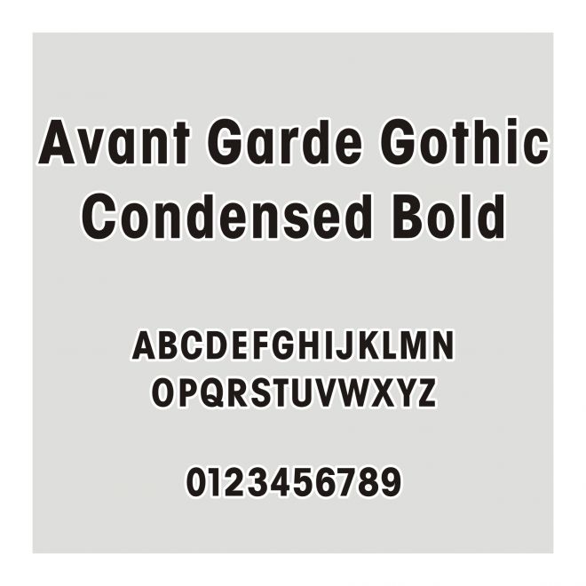 Avant Garde Gothic Condensed Bold
