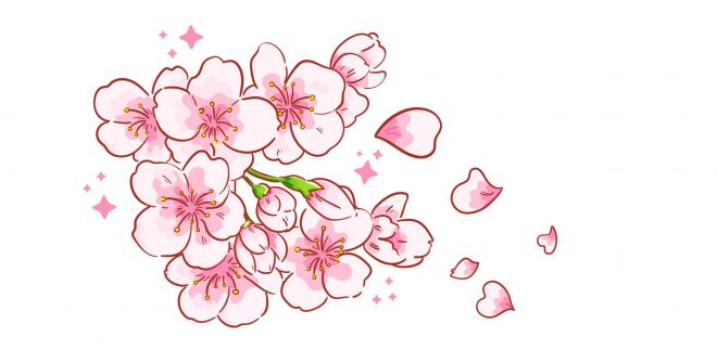 卡通矢量粉色樱花花瓣免抠元素