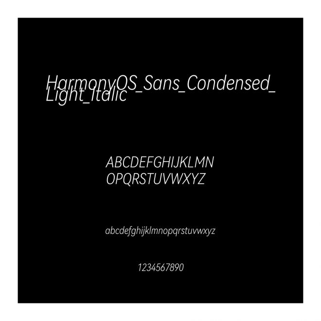HarmonyOS_Sans_Condensed_Light_Italic