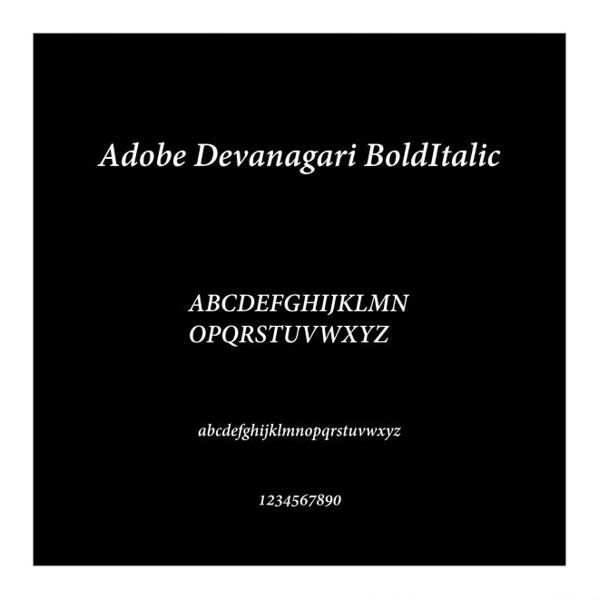 Adobe Devanagari BoldItalic