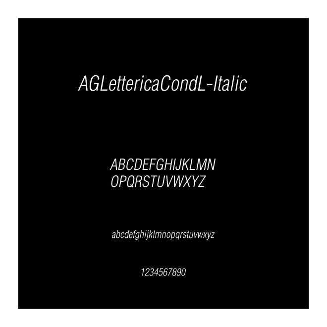 AGLettericaCondL-Italic