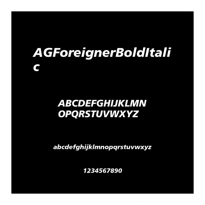 AGForeignerBoldItalic