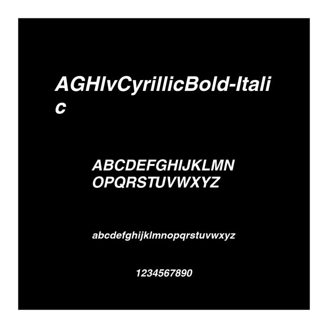 AGHlvCyrillicBold-Italic