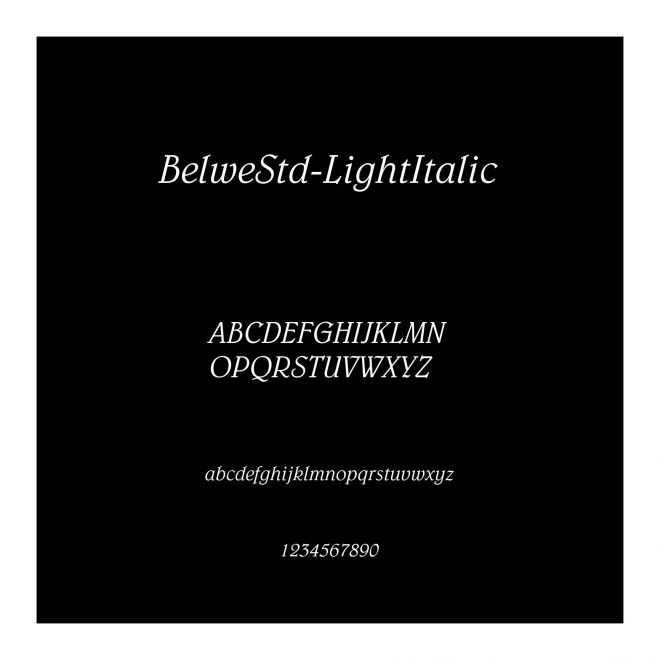 BelweStd-LightItalic