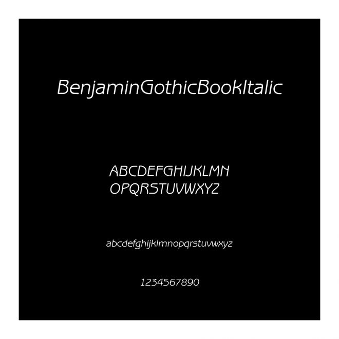 BenjaminGothicBookItalic
