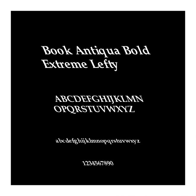 Book Antiqua Bold Extreme Lefty