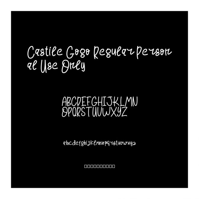 Castile Gogo Regular Personal Use Only