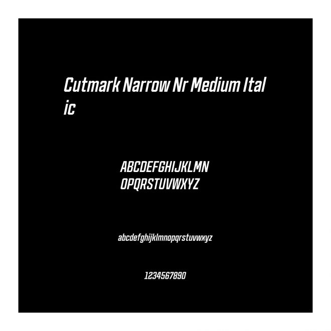 Cutmark Narrow Nr Medium Italic