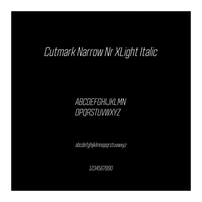Cutmark Narrow Nr XLight Italic