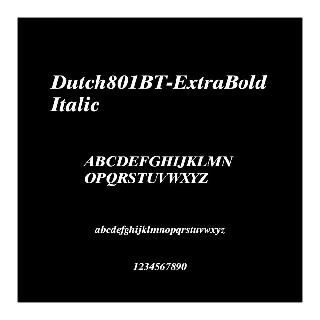 Dutch801BT-ExtraBoldItalic