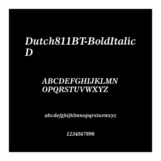 Dutch811BT-BoldItalicD